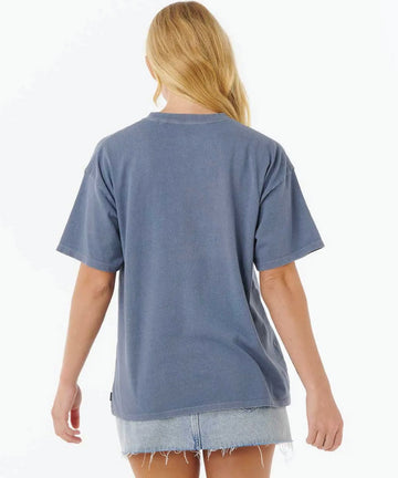 Rip Curl Varsity Sports Heritage Womens Tee - Blue Grey